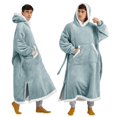 thumbnail image 1 of Manta portátil con capucha Bedsure para mujer, larga, sherpa, verde claro, 1 of 7