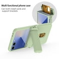 thumbnail image 6 of Allytechgroup Case for Samsung Galaxy Z Flip 5, Shockproof Rigid Plastic Flip Cover with Card Slot, Built-in Kickstand Anti-Scratch & Drop Protection Foldable Phone Accessory for Women Men, Lightgreen, 6 of 7