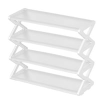 LACKUST X-Type Metal Shoe Rack White - Easy to Assemble Multi-layer Shoe Organizer for Entryway Dorm Bedroom, Space Saving Household Shoe Shelf