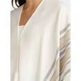 thumbnail image 4 of Time and Tru Women's Woven Fashion Coverup with Stripe Border Detail, One Size, Ivory Multi, 4 of 5