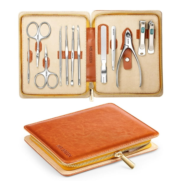 Set de manicura MR.GREEN de acero inoxidable con funda de viaje (12 unidades)