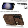 thumbnail image 6 of Nalacover for Samsung S22, Wallet with RFID Credit Card Holder and Zipper Pocket,Drop Protection Flip Cover Ring Holder Kickstand with Double Magnetic Clasp for Samsung Galaxy S22, Brown, 6 of 10