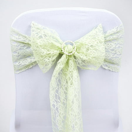 

BalsaCircle 5 Lace Chair Sashes Bows Ties Tea Green