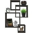 thumbnail image 1 of Greenco 4 Cube Intersecting Wall Mounted Floating Shelves Espresso Finish, 1 of 4