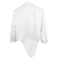 thumbnail image 2 of Womens 3/4 Sleeve Modern Denim Crop Top Tie Knot Shirt Cardigan, 2 of 7