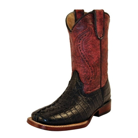 Ferrini Western Boots Boys Kids Cowboy Crocodile Curve Black 70393-04 ...