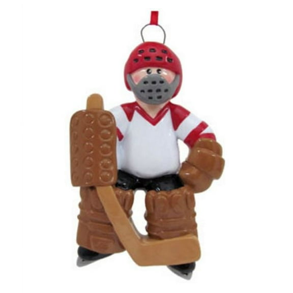 Hockey Goalie with in Red Uniform Sports Christmas Ornament Tree Decoration