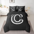 thumbnail image 2 of Erosebridal Kawaii Initial Letter Bedding Twin Size, Monogrammed C Bed in a Bag Twin size, Cool Ribbon Cow Reversible Bed Set, Ultra Soft Bedroom Decoration, 7pcs, 2 of 6