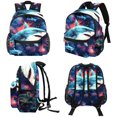 thumbnail image 4 of Starry Shark Large Capacity Backpack with Adjustable Shoulder Strap, Printed Design, Lightweight , Shoulder Backpack Book Bag, Small Backpack Purses for Teens, 4 of 6