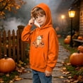 thumbnail image 4 of BLTIBY Girls Boys Halloween Hoodie Sweatshirts Casual Pullover Pumpkin Cute Graphic Fleece Tops Stylish for Casual Daily Wear with Pockets Orange 11-12 Years, 4 of 9