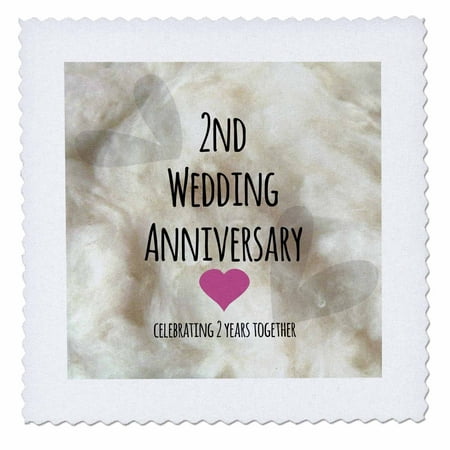 3dRose 2nd Wedding  Anniversary  gift  Cotton celebrating 2 