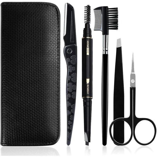 Juego de cejas, pinzas de acero inoxidable, caja de viaje para mujeres y hombres Feliz Sencillez
