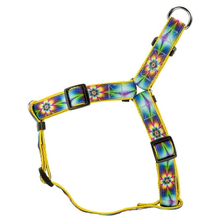 Harness Tie - Country Brook Design® Tie Dye Flowers Ribbon Step-In Dog Harness