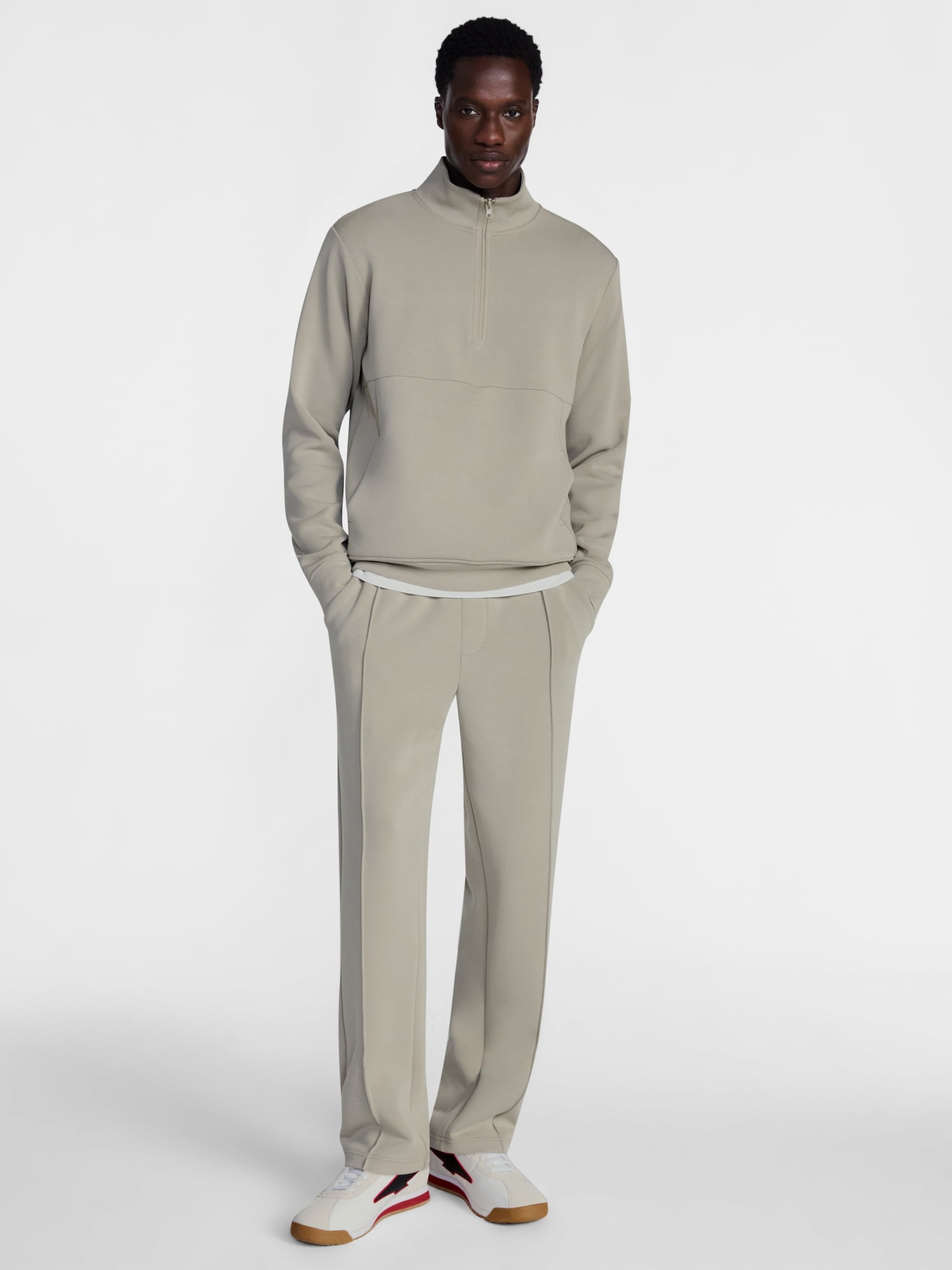 Avia Men's Twill ScubaKnit Quarter Zip Pullover Sweatshirt, Sizes XS-4XLT