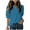 Blue, variant on Womens Tops Plus Size Short Sleeve Eyelet Embroidery Hollow Out Round-Neck Solid Color T-shirt Pink XXL