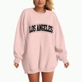 thumbnail image 5 of Towmus Women's Oversized Sweatshirt Los Angeles California Oversized Crewneck Pullover Hoodies Casual Knit Graphic Casual Tops Sweater, 5 of 5