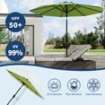 thumbnail image 3 of 9FT Outdoor Patio Umbrella with Double-Layer Vented Canopy, UPF 50+ UV Protection, 8-Rib Steel Frame, Crank & Tilt Mechanism, Detachable Pole, Backyard, Deck, or Poolside, 3 of 7