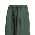 thumbnail image 4 of lcziwo Men Solid Color Shorts Knee Length Elastic Waist Hiking Shorts Big and Tall Beach Fishing Golf Drawstring Dress Shorts with Pockets Army Green XXXXXL, 4 of 5