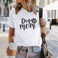 thumbnail image 2 of YOUSNH Women's T Shirt Print Cute T Shirt Cute Dog Mom Short Sleeve T Shirt Womens Tops 2024 White S, 2 of 5