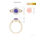 thumbnail image 5 of Angara Natural 0.9 Ct. Tanzanite with Diamond Halo Ring in 14K Rose Gold for Women (Ring Size: 12), 5 of 10