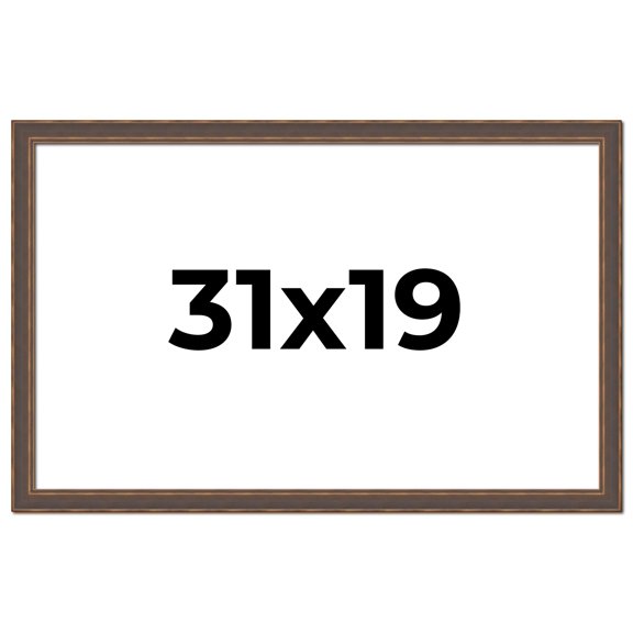 31x19 Frame Golden Caramel Solid Wood Bronze Picture Frame | 1.25 Inch Moulding Width | 0.5 Inch