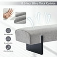 thumbnail image 4 of Zesthouse 55.1" Upholstered Bench, Modern Linen Ottoman Bench with Wooden Legs, Entryway Bench for Bedroom Living Room, Gray, 4 of 12