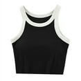 thumbnail image 2 of Women's No Steel Ring Underwire Top with Chest Pad High Waist Short Camisole Tank Top for Women Comfortable Seamless Support Casual Summer | CSEONE,Black XL, 2 of 8