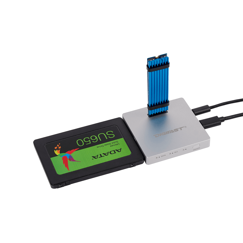 Digifast DX3 M.2 SSD/2.5" SATA SSD Docking Base Ultra High Speed Read and Write - Silver