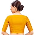 thumbnail image 4 of STUDIO Shringaar Women's Cotton Silk Stretchable (Smocked) Readymade Elbow Length Sleeves Saree Blouse (42) Mustard, 4 of 6