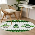 thumbnail image 5 of Three Leafs Washable Area Rug&nbsp;3 ft Gnome Green Leaf White Wood Striped Plaid Lucky Soft Round&nbsp;Rugs for Living Room, Non Slip Carpet for Bedroom&nbsp;Entryway Dining Room, 5 of 9