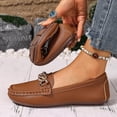 thumbnail image 5 of Dpityserensio Flats Shoes Women Dressy Comfortable Round Toe Low Heel Metal Chain Fashionable Fall And Winter Style Trendy Lazy Flat Moccasins, 5 of 9