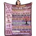 thumbnail image 1 of LHSHID 65th Birthday Gifts for Women Blanket 65th Birthday Decorations for Women Gifts for 65 Year Old Woman Gifts for 65th Birthday Birthday Gifts for Women Her Sister Throw Blanket 50"x60", 1 of 7