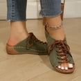 thumbnail image 6 of Women's Tie Wedge Slippers-Women's Solid Color Fish Mouth Sandals,Lace Up Thick Sole Slides Sold by WHLBF 37, 6 of 9