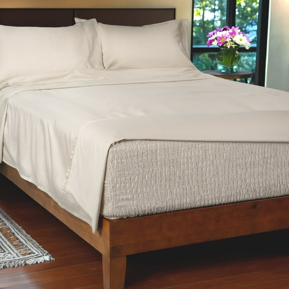 BedTite 800 Thread Count Cotton-Rich 4-Piece Queen Sheet Set, Silver