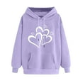 thumbnail image 2 of Blmnix Purple Womens Hoodie Loose Graphic Hoodie Hoodie Cute Fall Tops for Women Hooded Long Sleeve Tops, 2 of 6