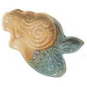 Small (2.5 by 4 Inch) Mermaid Shaped Ceramic Mini Potter or Trinket Dish