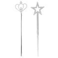 thumbnail image 1 of 2 varitas de estrella, varitas de ángel, varitas de princesa, varitas de hada, corona para niñas, fiesta de cumpleaños, Halloween, princesa, elfo, disfraz, juego, plata, 1 of 7