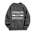 thumbnail image 5 of Sweatshirt for Women Casual Long Sleeve Crewneck Letter Printed Loose Womens Tops,Dark Gray,L, 5 of 7