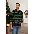 thumbnail image 2 of Iceglad Mens Ugly Christmas Sweater Quarter Zip Sweaters Reindeer Snowflake Turtleneck Long Sleeve Knitted Pullove, 2 of 8