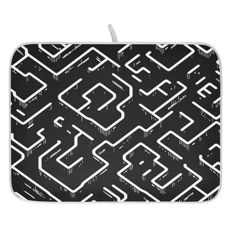 

Minimalist Lines Pattern Dish Drying Mat for Kitchen Quick Drying Absorbent Soft Durable 16 x 18