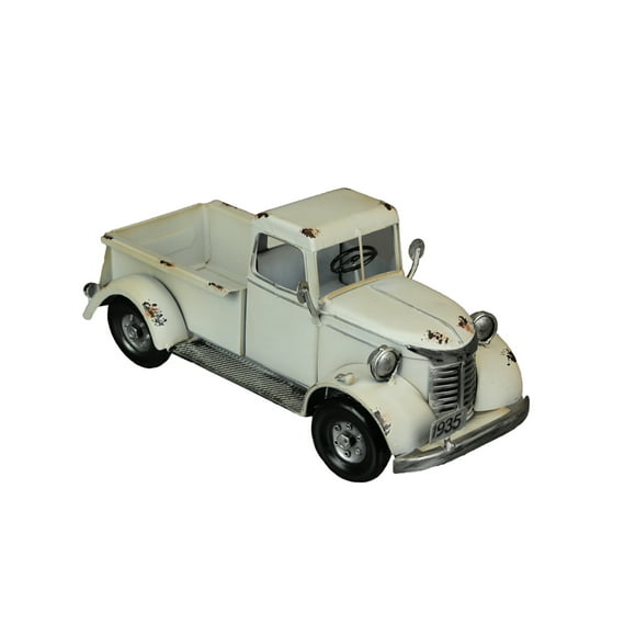 Rustic White Antique Pickup Truck Vintage Planter Indoor Outdoor Retro Decor 12.5 Inches Long