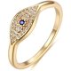 thumbnail image 1 of Anillo de oro delicado contra el mal de ojo Anillo de montaña Anillo apilable Anillo abierto Circoni cúbico, 1 of 5