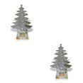thumbnail image 3 of QualitChoice Tabletop Christmas Tree New Year Xmas Decortaion Warm White Lighting Batter Operated Dining Table Ornament Silver 2Set, 3 of 6