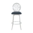 thumbnail image 2 of Armen Living Indoor Lottech Swivel Counter Stool in Brushed Stainless Steel with White Faux Leather, 2 of 7