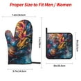 thumbnail image 2 of Pofeuu Vibrant Rooster Painting Print Oven Mitts and Pot Holders 4 pcs Set,High Heat Resistant 500 Degree Extra Thicken Long Kitchen Cotton Oven Glove for Cooking, 2 of 6