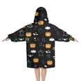 thumbnail image 2 of Halloween Black Colorful Ghosts and Pumpkins Blanket Hoodies for Kids 6-13YR Oversize Wearable Blanket Hoodies for Boys Girls Teens, 2 of 7
