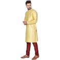 thumbnail image 5 of SKAVIJ Kurta Pyjama for Men 2-Piece Indian Traditional Party Dress Gold XL, 5 of 6
