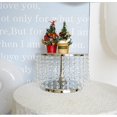 thumbnail image 4 of Soporte dorado para tartas de boda de 12 pulgadas con colgantes de cristal brillante, soporte tipo candelabro de metal para tartas de magdalenas y postres, plato expositor redondo con espejo para mesa, 4 of 7