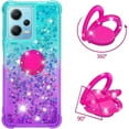 thumbnail image 3 of Slim Fit Phone Case for Redmi Note 12 4G, Bling Shiny Quicksand Effect TPU Bumper Case with Four Corners Heavy Anti-Fall Protection for Redmi Note 12 4G,Blue Purple, 3 of 7