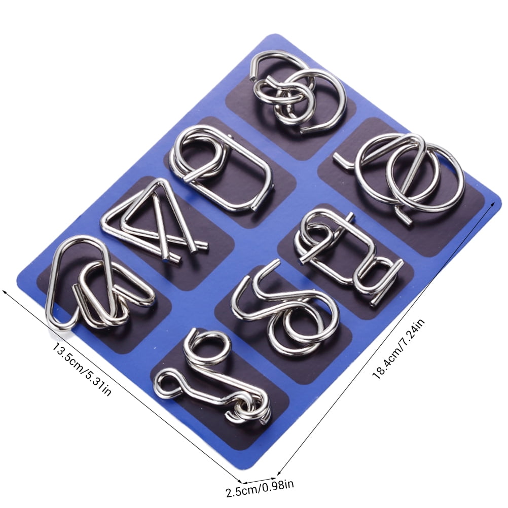 Set of 8 Wire Puzzles Metal Puzzle Game Puzzle Puzzle Fun Level 1 and level 2 
